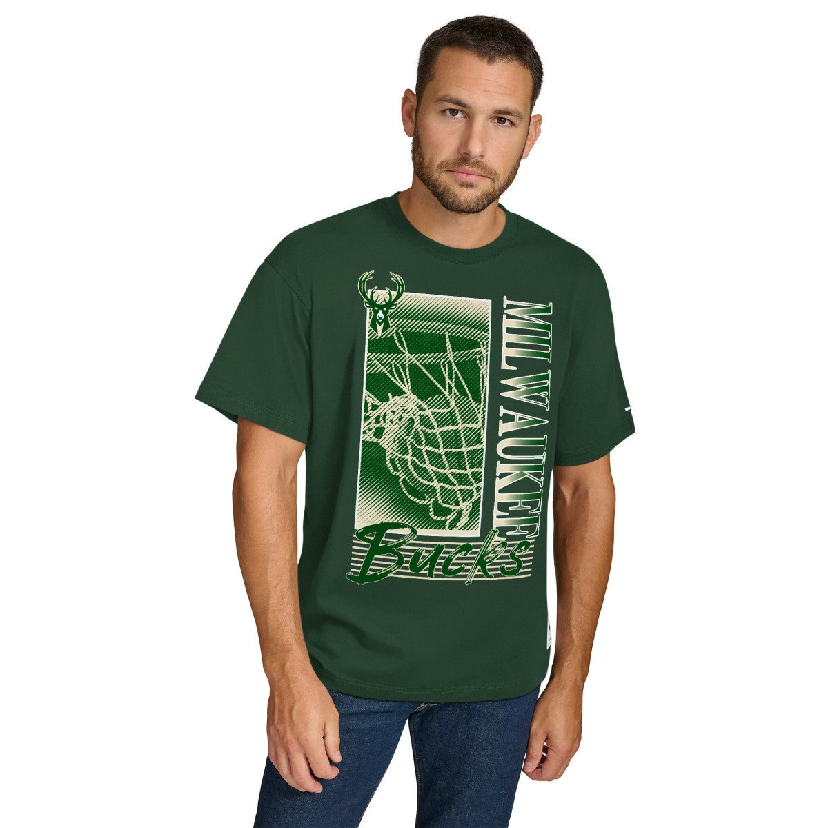 Milwaukee Bucks Tommy Jeans Noah Swish T-Shirt - Hunter Green cheap