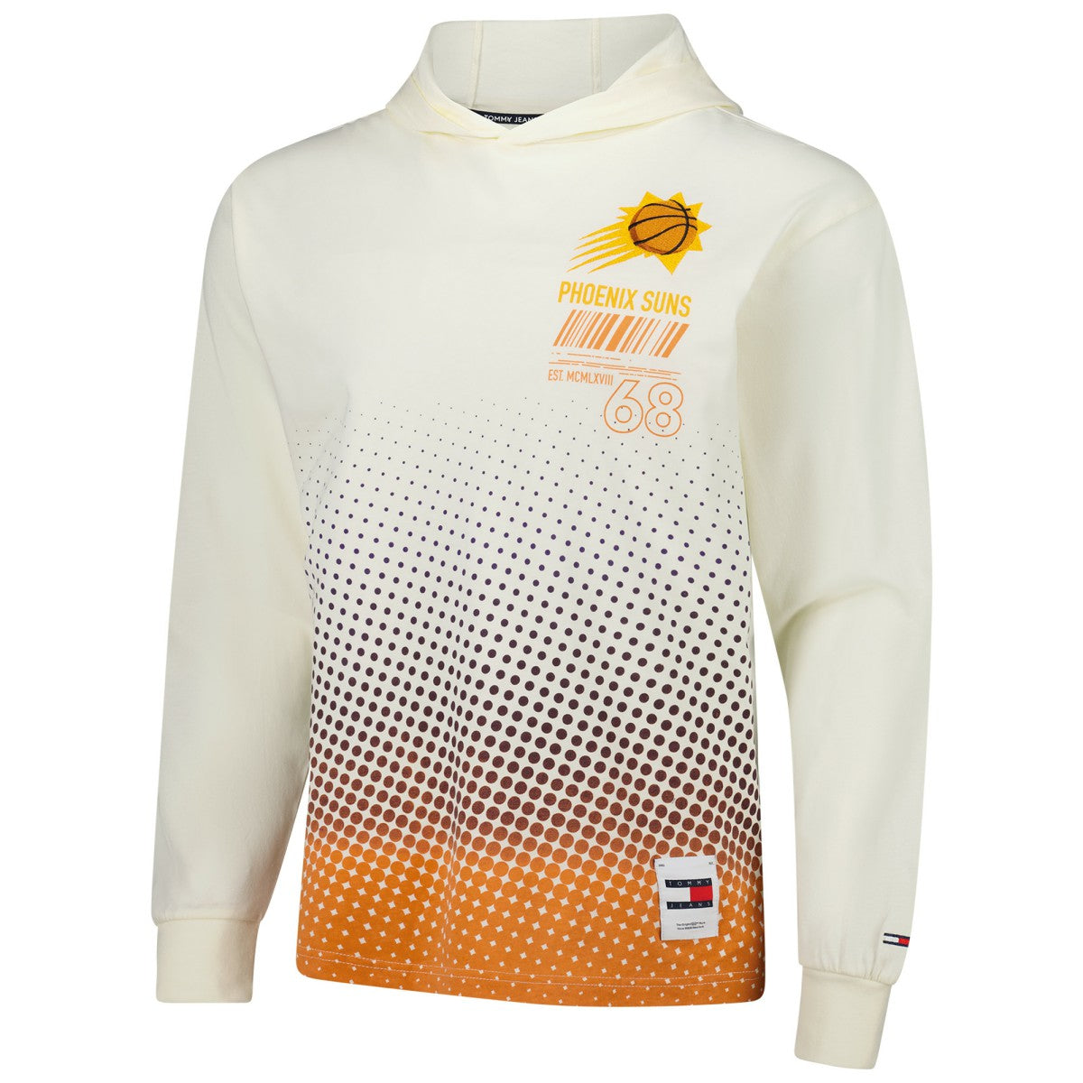 Phoenix Suns Tommy Jeans Ben Long Sleeve Hoodie T-Shirt - Cream for sale