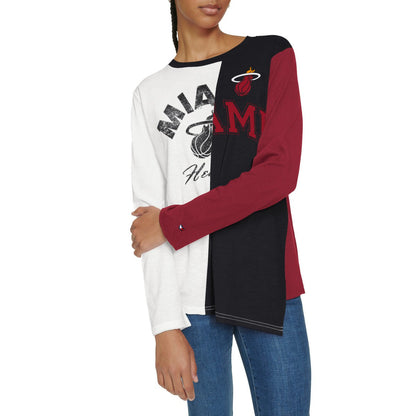Miami Heat Tommy Jeans Women's Amelia Color Blocked Long Sleeve T-Shirt - White/Black online
