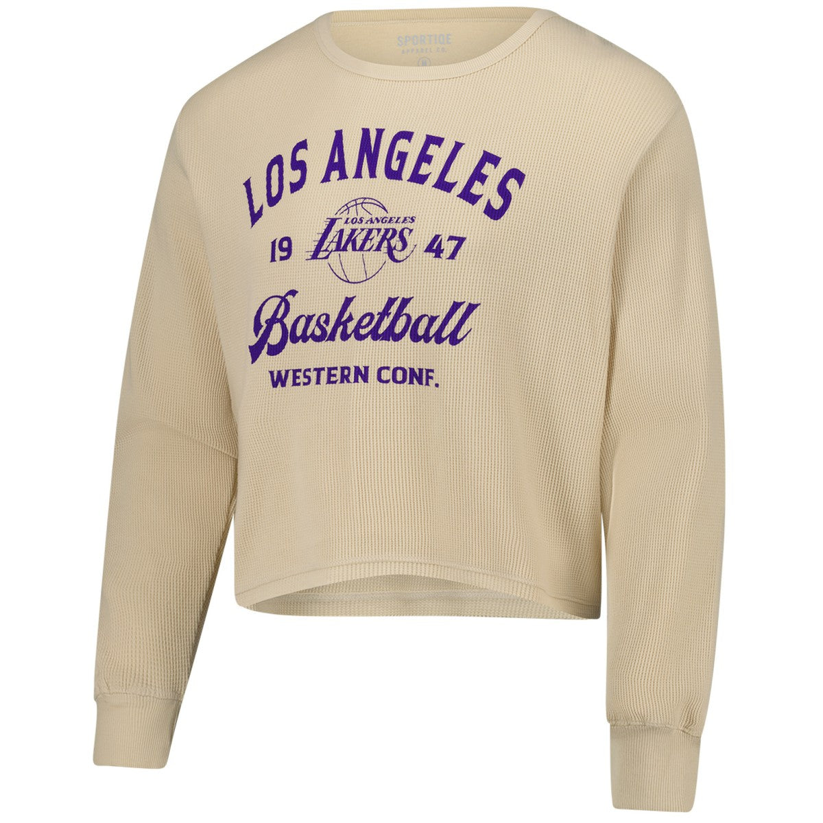 Los Angeles Lakers Sportiqe Unisex High Country Collection Cullen Waffle Knit Long Sleeve T-Shirt - Cream discount