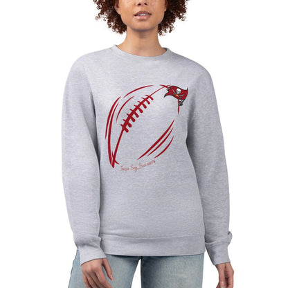 Tampa Bay Buccaneers G-III 4Her by Carl Banks Women's Football Logo Graphic Fleece Tri-Blend Pullover Sweatshirt - Heather Gray outlet