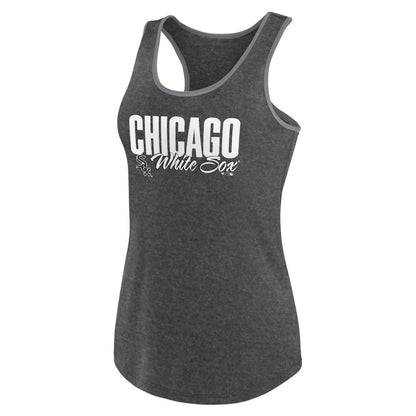 Chicago White Sox Profile Women's Plus Size Racerback Tank Top - Black
