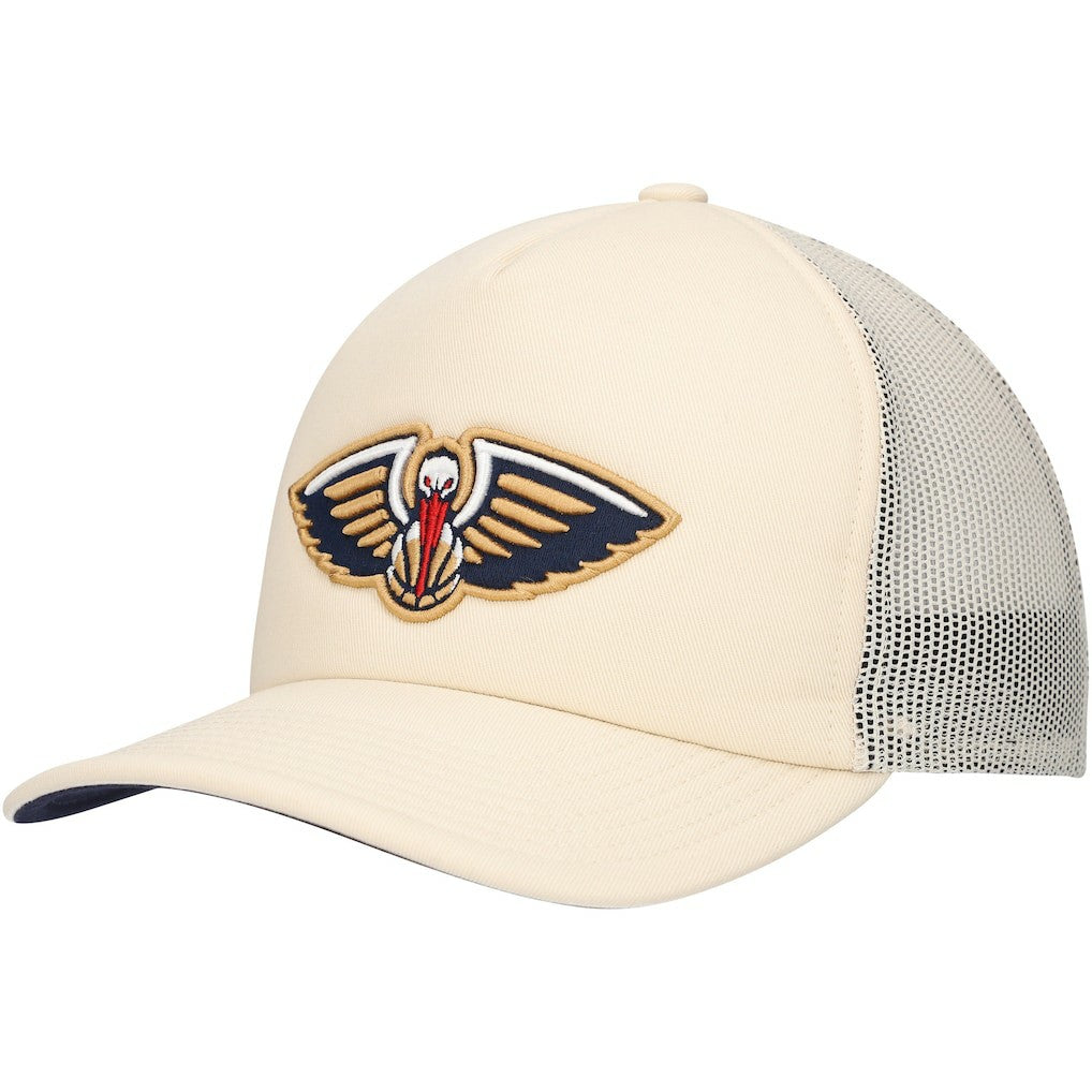 New Orleans Pelicans Trucker Adjustable Hat - Cream | Mitchell & Ness cheap