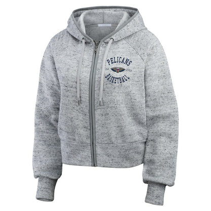 New Orleans Pelicans WEAR by Erin Andrews Women's Speckled Radiator Full-Zip Hoodie - Heather Gray outlet