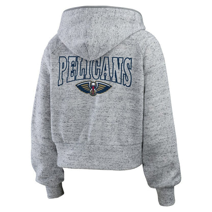 New Orleans Pelicans WEAR by Erin Andrews Women's Speckled Radiator Full-Zip Hoodie - Heather Gray outlet