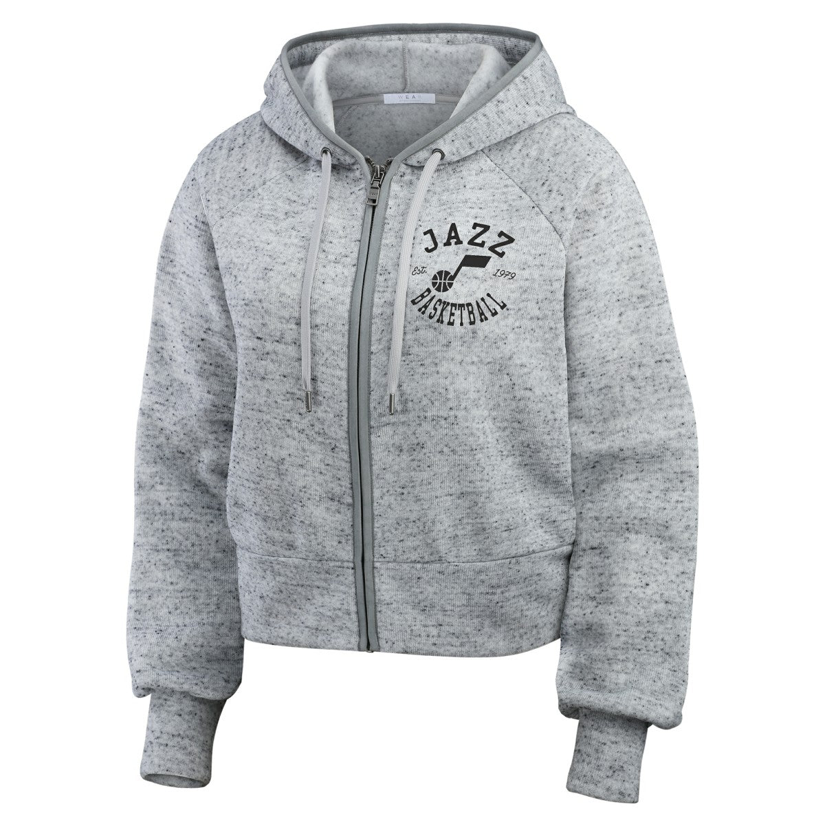 Utah Jazz WEAR by Erin Andrews Women's Speckled Radiator Full-Zip Hoodie - Heather Gray discount