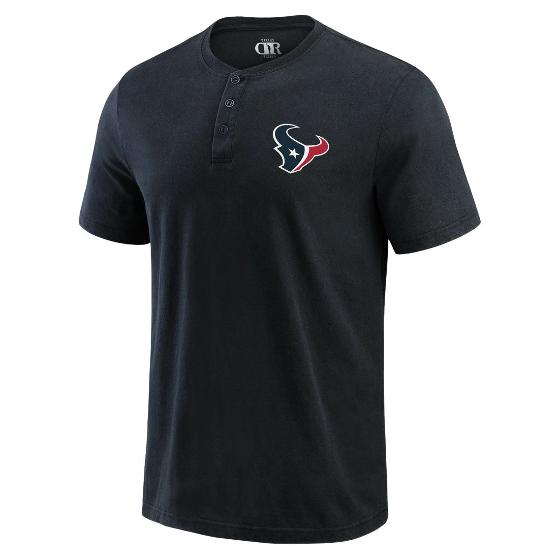 Houston Texans Darius Rucker Collection Washed Henley T-Shirt - Black for sale