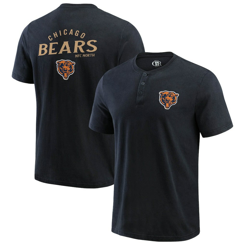 Chicago Bears Darius Rucker Collection Washed Henley T-Shirt - Black outlet