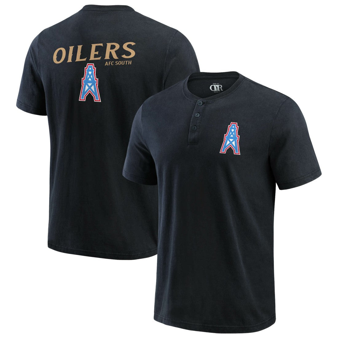 Tennessee Titans Darius Rucker Collection Washed Henley T-Shirt - Black on sale