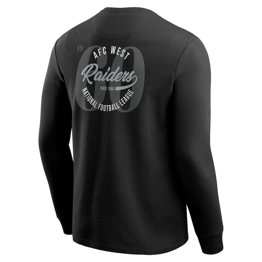 Las Vegas Raiders Darius Rucker Collection Washed Waffle-Knit Long Sleeve T-Shirt - Black online