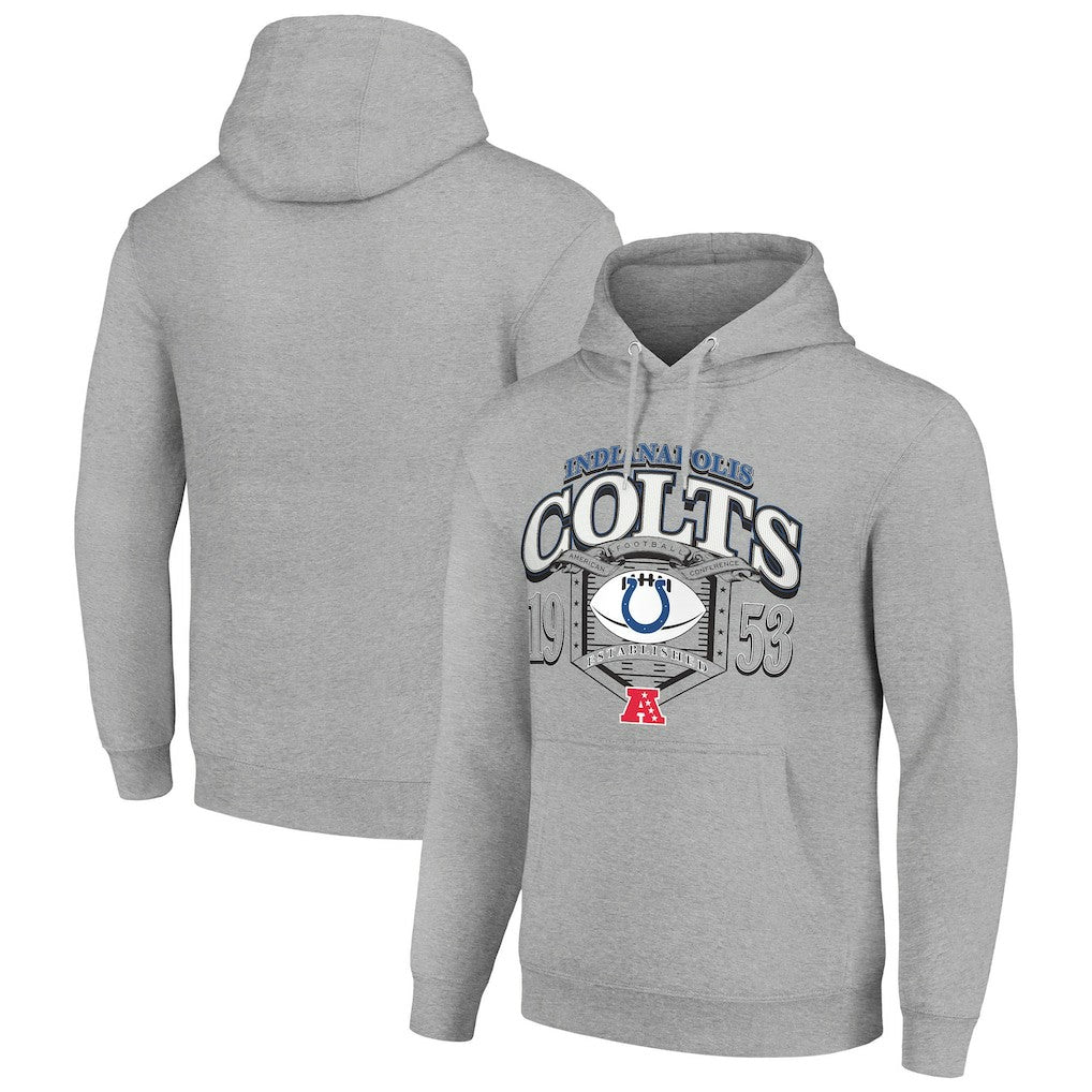 Indianapolis Colts Starter 80s Retro Pullover Hoodie - Heather Gray outlet