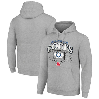 Indianapolis Colts Starter 80s Retro Pullover Hoodie - Heather Gray outlet