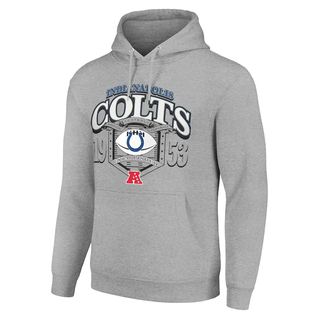 Indianapolis Colts Starter 80s Retro Pullover Hoodie - Heather Gray outlet