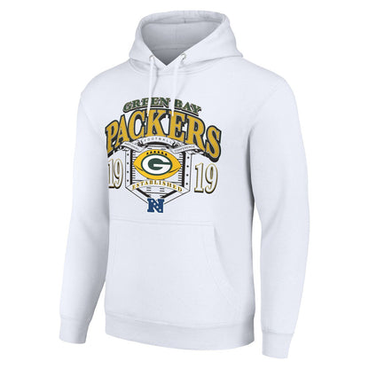 Green Bay Packers Starter 80s Retro Pullover Hoodie - White cheap