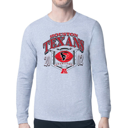 Houston Texans Starter Retro Long Sleeve Graphic T-Shirt - Heather Gray cheap