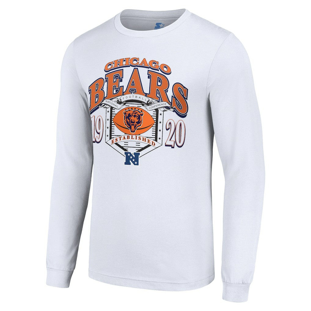 Chicago Bears Starter Retro Long Sleeve Graphic T-Shirt - White cheap
