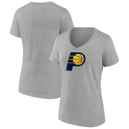 Indiana Pacers Women's Primary Logo V-Neck T-Shirt - Gray shop