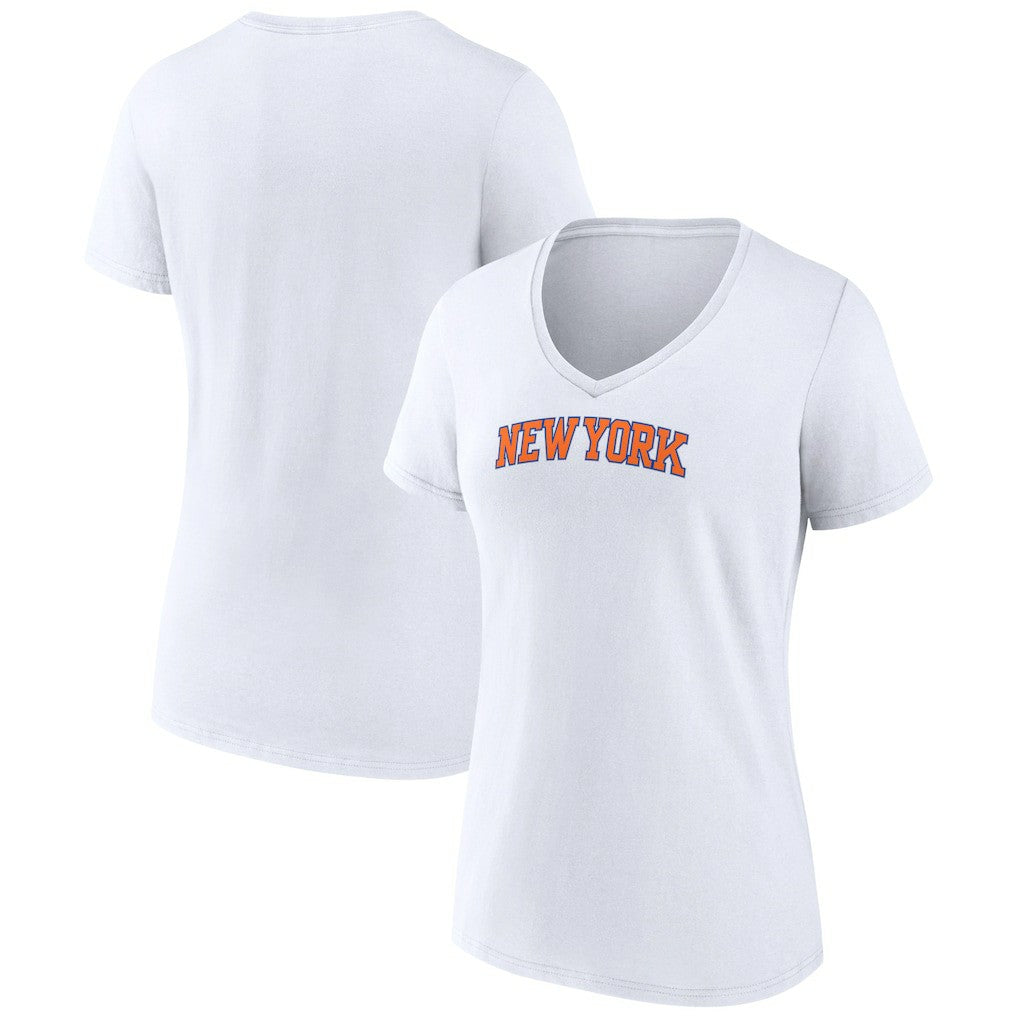 New York Knicks Women's Wordmark Home V-Neck T-Shirt - White online