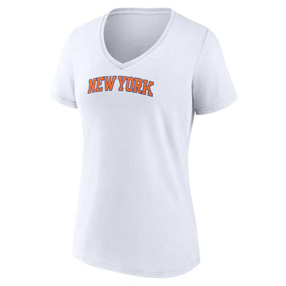 New York Knicks Women's Wordmark Home V-Neck T-Shirt - White online