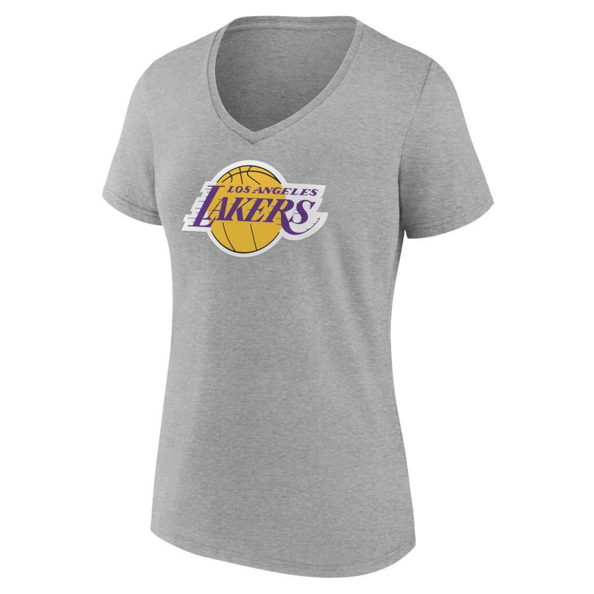 Los Angeles Lakers Women's Alternate Logo V-Neck T-Shirt - Gray outlet