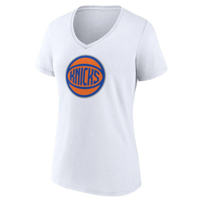 New York Knicks Women's Alternate Logo V-Neck T-Shirt - White cheap