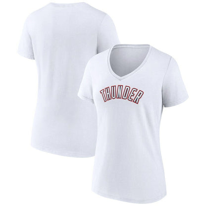 Oklahoma City Thunder Women's Alternate Logo V-Neck T-Shirt - White cheap