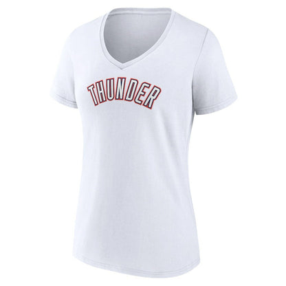 Oklahoma City Thunder Women's Alternate Logo V-Neck T-Shirt - White cheap
