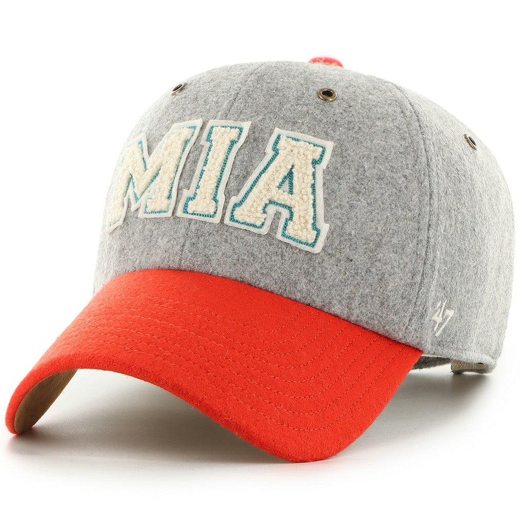 Miami Dolphins Stoney Clover Lane x '47 Unisex Block Clean Up Adjustable Hat - Gray/Orange for sale