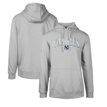 New York Yankees Levelwear Cooperstown Collection Podium Retro Spellout Pullover Hoodie - Gray