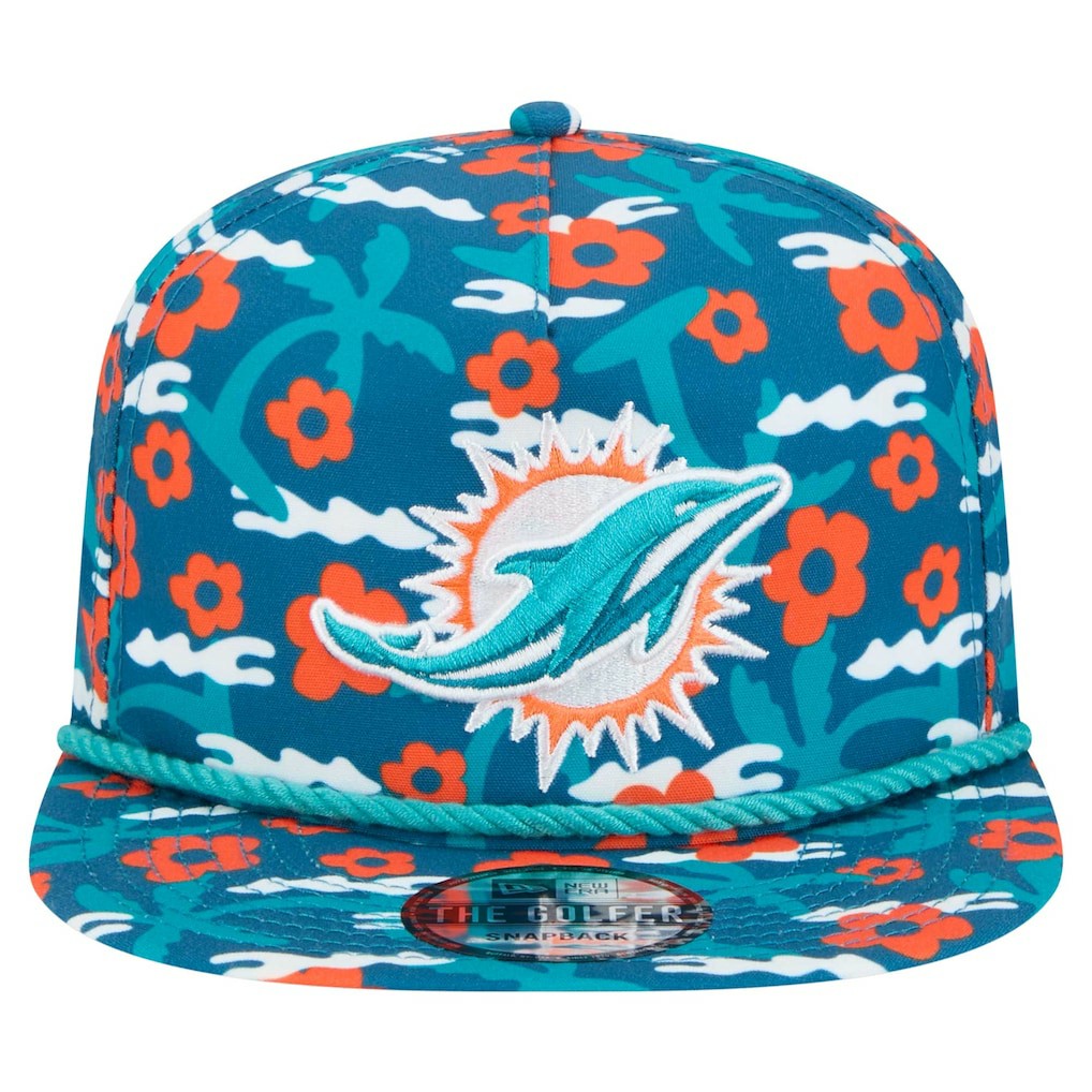 Miami Dolphins New Era Wakey Wakey Golfer Snapback Hat - Aqua outlet