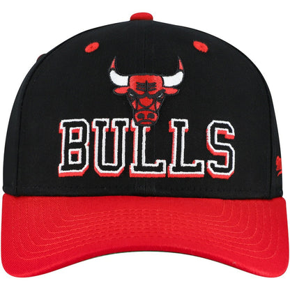 Chicago Bulls Backside Script 2-Tone Pro Crown Adjustable Hat - Black/Red | Mitchell & Ness discount
