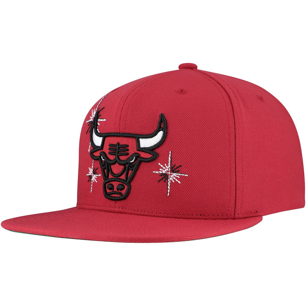 Chicago Bulls Starlight Snapback Hat - Red | Mitchell & Ness on sale
