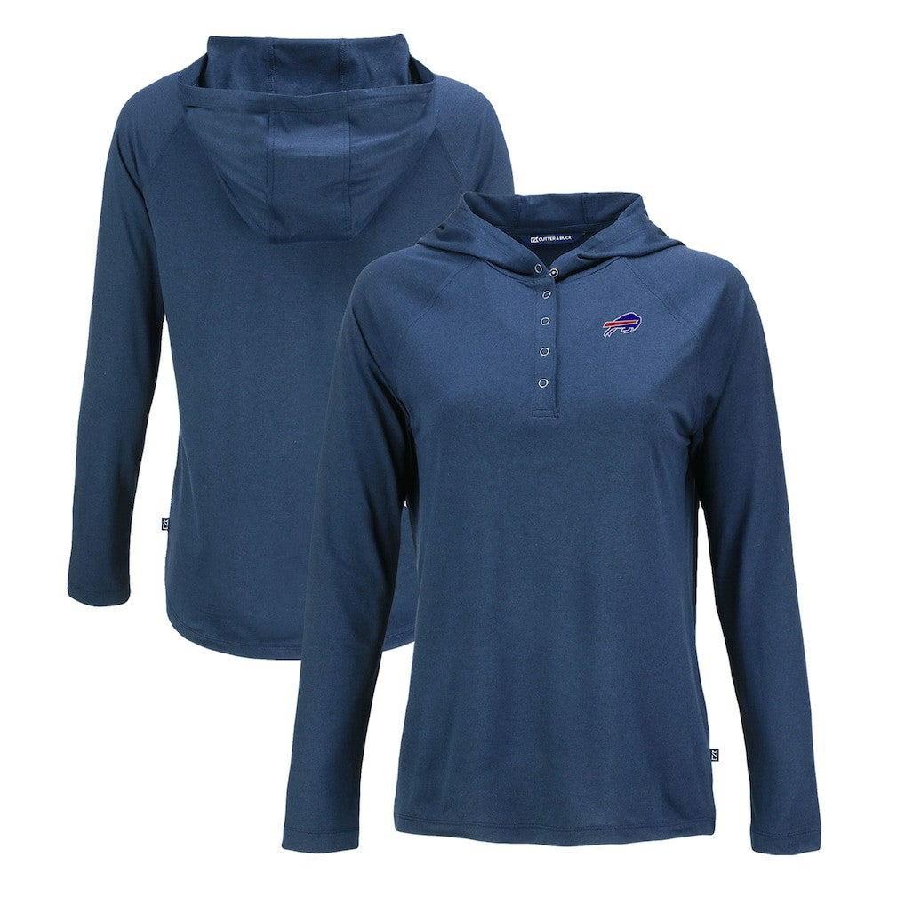 Buffalo Bills Cutter & Buck Women's Coastline Epic Comfort Eco Recycled Raglan Pullover Hoodie - Navy outlet
