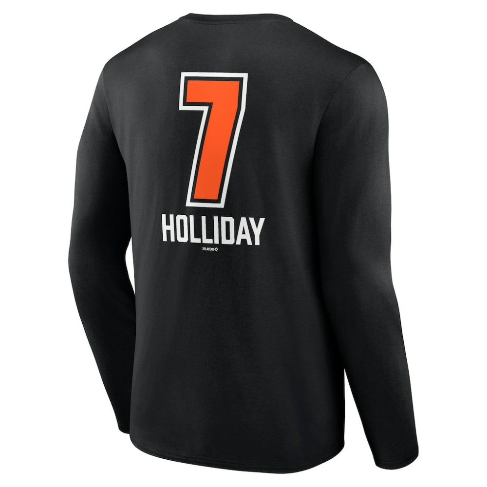Jackson Holliday Baltimore Orioles Fastball Player Name & Number Long Sleeve T-Shirt - Black
