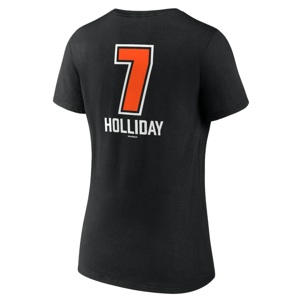 Jackson Holliday Baltimore Orioles Women's Fastball Player Name & Number V-Neck T-Shirt - Black