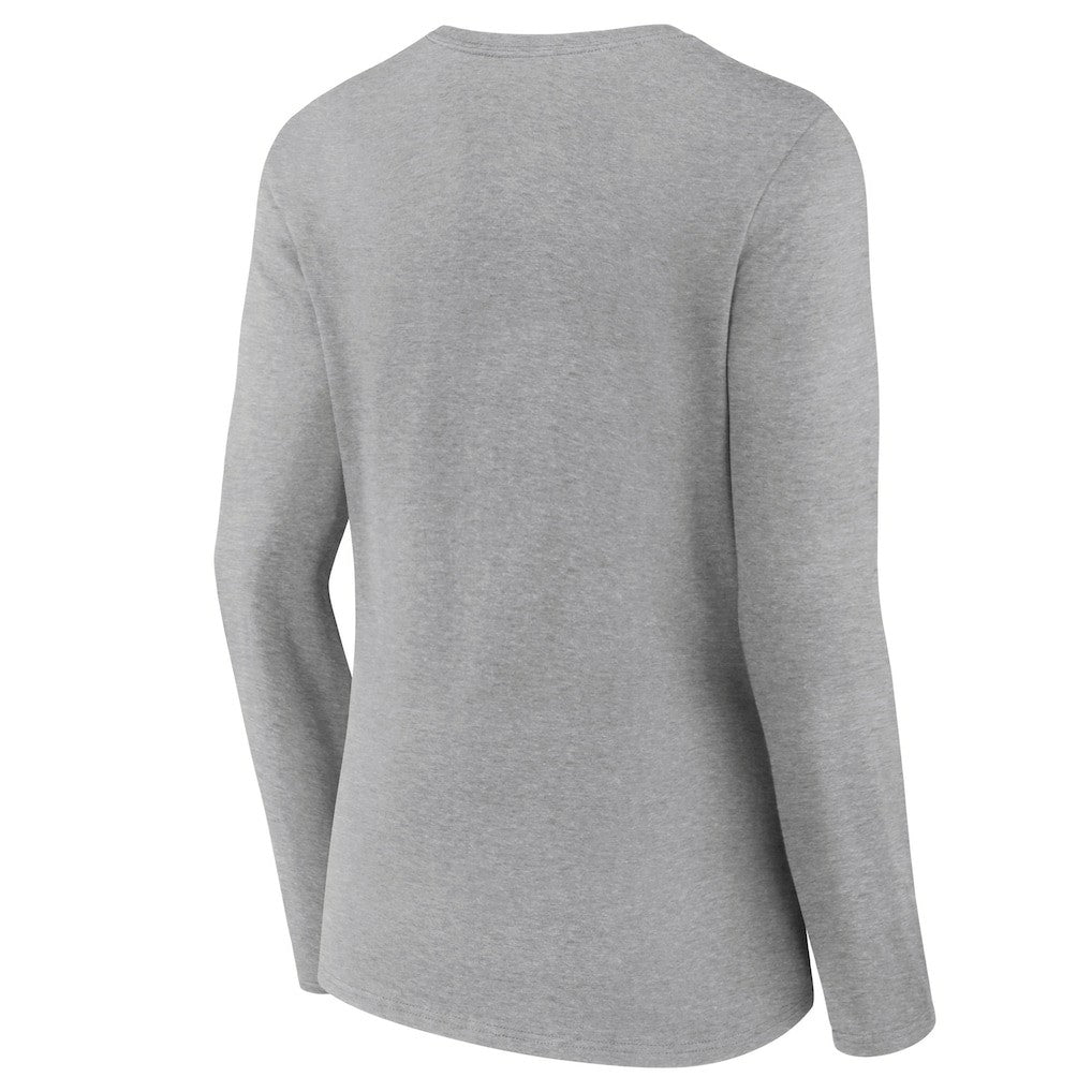 Cleveland Browns Women's Primary Logo Long Sleeve V-Neck T-Shirt - Gray discount