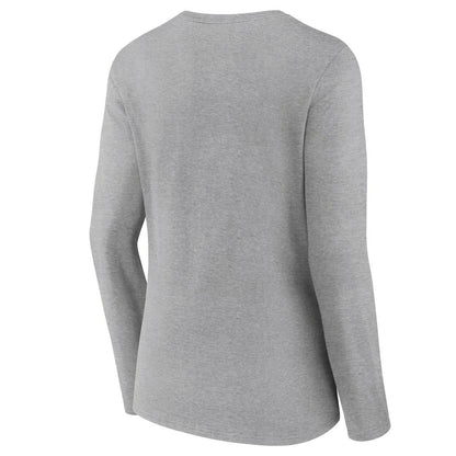 Cleveland Browns Women's Primary Logo Long Sleeve V-Neck T-Shirt - Gray discount