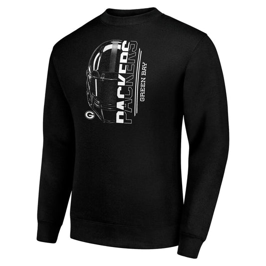 Green Bay Packers Starter Half Helmet Team Graphic Tri-Blend Fleece Pullover Sweatshirt - Black online