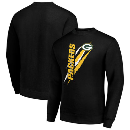 Green Bay Packers Starter Color Scratch Team Graphic Fleece Pullover Sweatshirt - Black discount