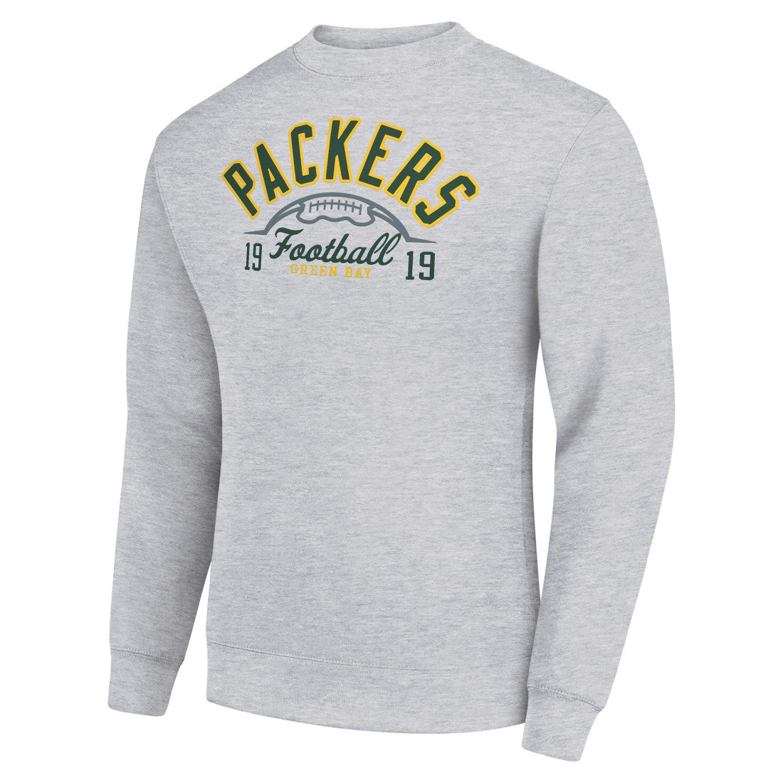 Green Bay Packers Starter Half Ball Team Graphic Tri-Blend Fleece Pullover Sweatshirt - Heather Gray outlet