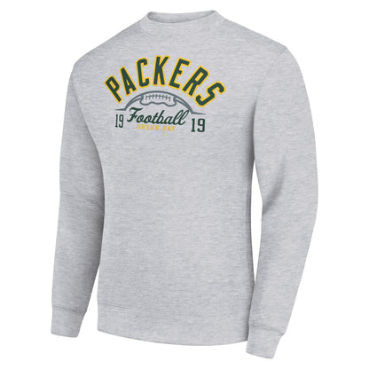 Green Bay Packers Starter Half Ball Team Graphic Tri-Blend Fleece Pullover Sweatshirt - Heather Gray outlet