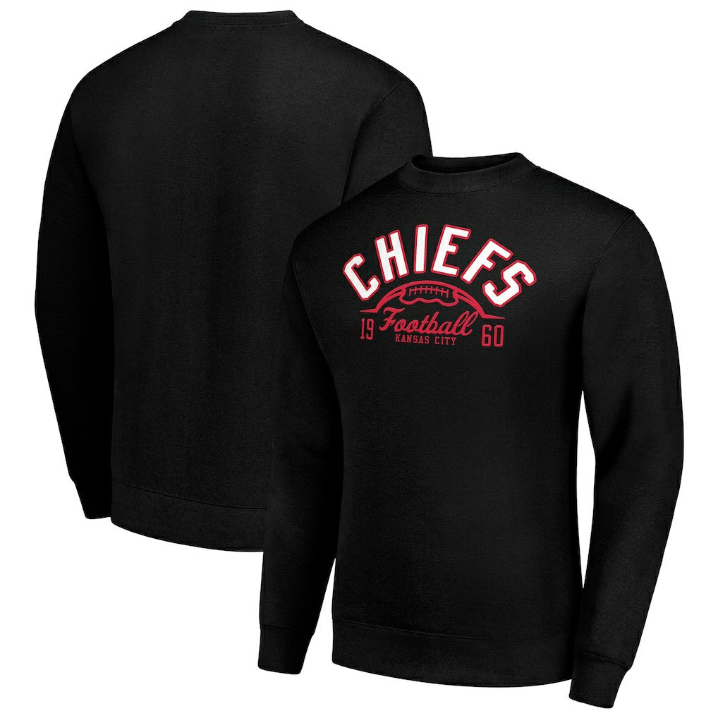 Kansas City Chiefs Starter Half Ball Team Graphic Tri-Blend Fleece Pullover Sweatshirt - Black for sale