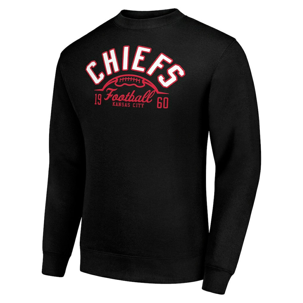 Kansas City Chiefs Starter Half Ball Team Graphic Tri-Blend Fleece Pullover Sweatshirt - Black for sale
