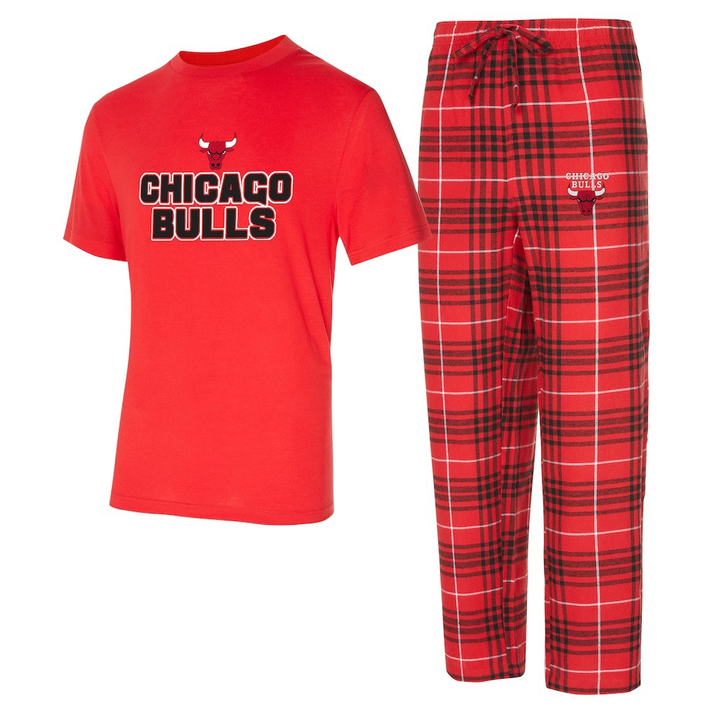 Chicago Bulls Concepts Sport Vector Top & Flannel Pants Sleep Set - Red/Black on sale