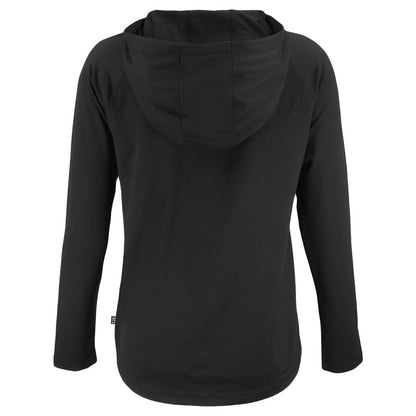 Cincinnati Reds Cutter & Buck Women's Cooperstown Collection Coastline Epic Comfort Eco Recycled Hoodie Raglan Long Sleeve T-Shirt - Black
