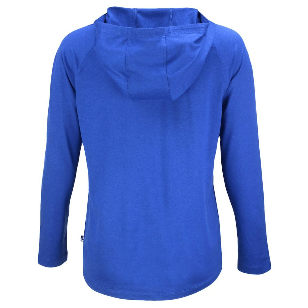 Texas Rangers Cutter & Buck Women's Cooperstown Collection Coastline Epic Comfort Eco Recycled Hoodie Raglan Long Sleeve T-Shirt - Royal