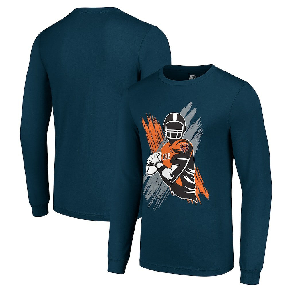 Chicago Bears Starter Player X Logo Graphic Long Sleeve T-Shirt - Navy online