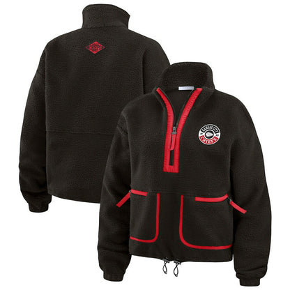 Kansas City Chiefs WEAR by Erin Andrews Women's Polar Fleece Half-Zip Jacket - Black online