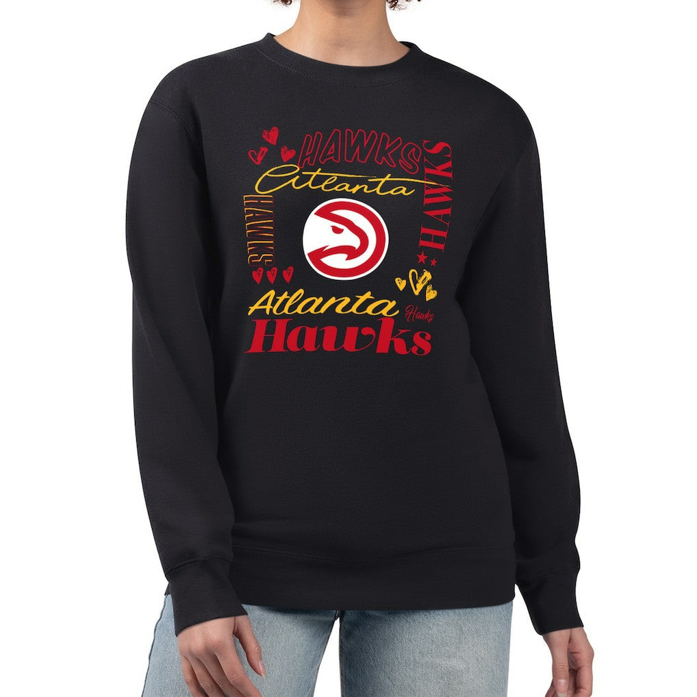 Atlanta Hawks G-III 4Her by Carl Banks Women's Collage Team Name Fleece Pullover Sweatshirt - Black on sale