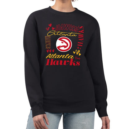 Atlanta Hawks G-III 4Her by Carl Banks Women's Collage Team Name Fleece Pullover Sweatshirt - Black on sale